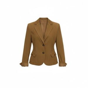 Proportion  Petite Light Brown Faux Suede Blazer, two front pockets,